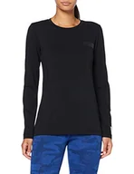 Koszulki i topy damskie - CMP CMP Damski T-shirt A Maniche Lunghe Con Logo T-Shirt czarny czarny 44 30D4806 - miniaturka - grafika 1