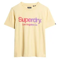 Koszulki i topy damskie - Koszulka damska Superdry Tona Rainbow t-shirt żółty z logo-XL - miniaturka - grafika 1