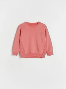 Reserved - Bawełniana bluza z haftem - koralowy - Bluzy i sweterki niemowlęce - miniaturka - grafika 1
