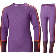 Pozostała odzież narciarska - Helly Hansen JR Lifa Merino Midweight, zestaw, junior, fioletowy - miniaturka - grafika 1