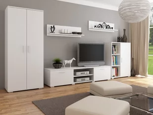 Meblościanka PER LA VITA California, biała, 310x190x300 cm - Meble do sypialni - miniaturka - grafika 1