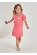Piżamy dla dziewczynek - Dziewczęca koszula nocna Mila różowa z jednorożcem 110 - miniaturka - grafika 1
