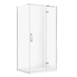 Kabina prysznicowa Cersanit Jota 100x80x195 prostokątna chrom transparentne z brodzikiem tako slim biały mat S601-424 - Kabiny prysznicowe - miniaturka - grafika 1