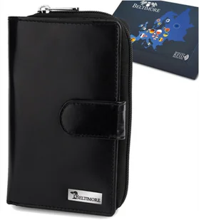 Portfel Skórzany Damski Duży Pionowy Rfid Skóra Klasyk Czarny Beltimore A07 - Portfele - miniaturka - grafika 1