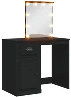 Toaletki - Czarna toaletka z lustrem podświetlanym E6-K19 - miniaturka - grafika 1