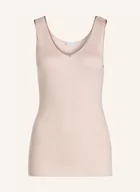 Koszulki i topy damskie - Hanro Top Cotton Seamless beige - miniaturka - grafika 1