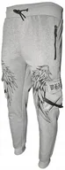 Spodnie męskie - Spodnie dresowe bojówki skrzydła szare r.XXL - miniaturka - grafika 1