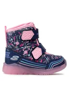 Buty dla dziewczynek - Skechers Śniegowce Power Paint 302653N/NVMT Granatowy - miniaturka - grafika 1