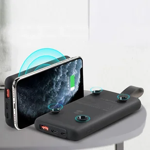 Remax power bank 10000mAh 18W bezprzewodowa ładowarka Qi z przyssawką 10W USB / USB Typ C PowerDelivery czarny (RPP-105 black) - Powerbanki - miniaturka - grafika 8