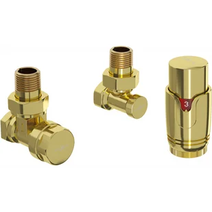 Mexen G00 zestaw termostatyczny kątowy, złoty - W901-900-50 - Zawory i kraniki - miniaturka - grafika 1