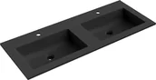 Umywalki - Mexen Otis umywalka wpuszczana w blat podwójna 121 x 46,5 cm, czarna mat - 25181271D - miniaturka - grafika 1