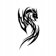 Naklejki na ścianę - Naklejka na ścianę dragon tribal azja Smok 25, 96x48 cm - miniaturka - grafika 1