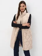 Kamizelki damskie - Mohito - Pikowana beżowa kamizelka - beżowy - miniaturka - grafika 1