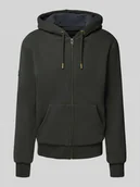 Bluzy męskie - Bluza rozpinana z kapturem i kieszenią kangurką - miniaturka - grafika 1