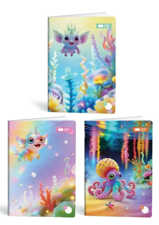 Zeszyt A5/32K trzy linie (10szt) HAPPY COLOR