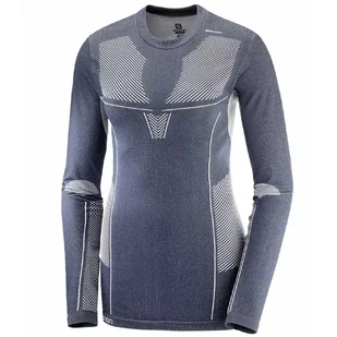 SALOMON Primo Warm Seamless Tee W Night Sky L - Koszulki sportowe damskie - miniaturka - grafika 1