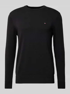 Sweter z dzianiny z wyhaftowanym logo - Swetry męskie - miniaturka - grafika 1