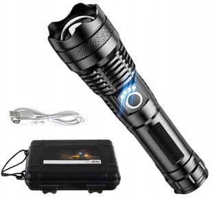 Mocna Latarka Taktyczna Led Wodoodporna Zoom Usb - Latarki - miniaturka - grafika 1