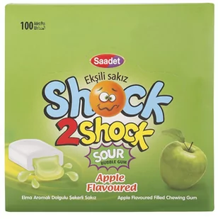 Shock 2 Kwaśne Gumy Do Żucia Smak Jabłko 400G - Gumy do żucia, lizaki, dropsy - miniaturka - grafika 1