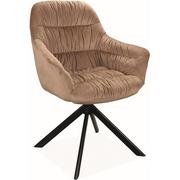 Krzesła - Signal Meble Krzesło ASTORIA II Velvet Czarny/Ciemny Beż Salon/Biuro/Pracownia Nowoczesny/Glamour - miniaturka - grafika 1