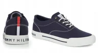 Trampki męskie - Buty męskie trampki TOMMY HILFIGER FM0FM00592 granatowe 44 - miniaturka - grafika 1