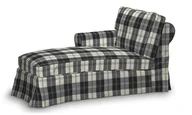 Pokrowce na meble - Dekoria Pokrowiec na szezlong Ektorp lewy krata czarno-biała 84 x 166 x 73 cm Edinburgh 642-115-74 - miniaturka - grafika 1