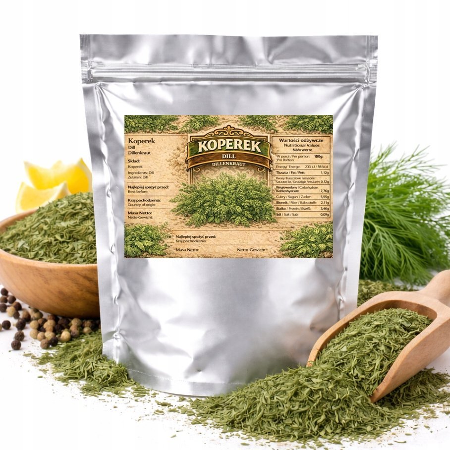 Koperek Suszony - igiełka do ryb, twarożku, zup i ziemniaków 1KG