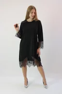 Sukienki - Elegancka sukienka z koronką Selena Czarna UNI - miniaturka - grafika 1