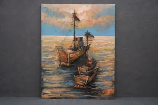 Obraz 3D Metal Art Dekoracja Łódki B 5128 - Obrazy i zdjęcia na płótnie - miniaturka - grafika 1