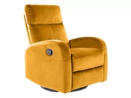 Fotele - Signal Rozkładany fotel OLIMP VELVET z funkcją kołyski, w kolorze curry tap. bluvel 68 - miniaturka - grafika 1