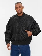 Kurtki męskie - Calvin Klein Jeans Kurtka bomber Logo Aop J30J324658 Czarny Oversize - miniaturka - grafika 1