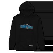 Odzież do sportów motorowych - Czarna bluza z kapturem niebieskie BMW M3 E46-XS - miniaturka - grafika 1