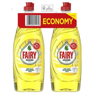 Płyn do mycia naczyń Fairy Extra + Cytryna 2 x 650 ml (8006540621172) - Płyny do naczyń - miniaturka - grafika 1