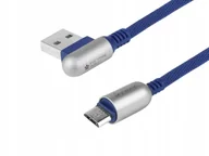 Ładowarki samochodowe - Kabel 120 cm dwustronne kątowe USB > USB-C navy - miniaturka - grafika 1
