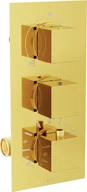Baterie wannowe i prysznicowe - Mexen Cube termostatyczna bateria wannowo-prysznicowa 3-wyjściowa złota - 77503-50 - miniaturka - grafika 1