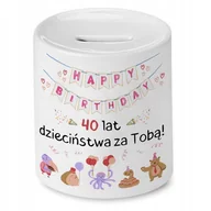 Skarbonki - Skarbonka na Urodziny 40 40te 40-te na Prezent z Nadrukiem ze Zdjęciem - miniaturka - grafika 1