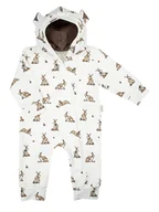 Pajacyki dla niemowląt - Niemowlęcy pajac dresowy wzór w zajączki kremowy Nicol,r.56 - miniaturka - grafika 1