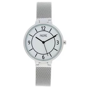 Zegarek Srebrny damski zegarek z bransoleta mesh PACIFIC X6146-01 - Zegarki damskie - miniaturka - grafika 1