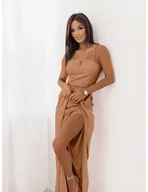 Kombinezony - Kombinezon z rozcięciami na nogawkach ZALIJA - cappucino - miniaturka - grafika 1