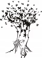 Naklejki na ścianę - Naklejka drzewko szczęścia ptaszki Drzewo życia, 63x46 cm - miniaturka - grafika 1
