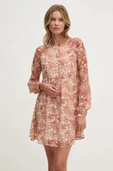 Sukienki - Pepe Jeans sukienka SABELLA kolor beżowy mini rozkloszowana PL953596 - miniaturka - grafika 1