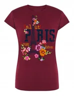 Koszulki i topy damskie - T-Shirt damski kolorowy nadruk Paryż r.L - miniaturka - grafika 1