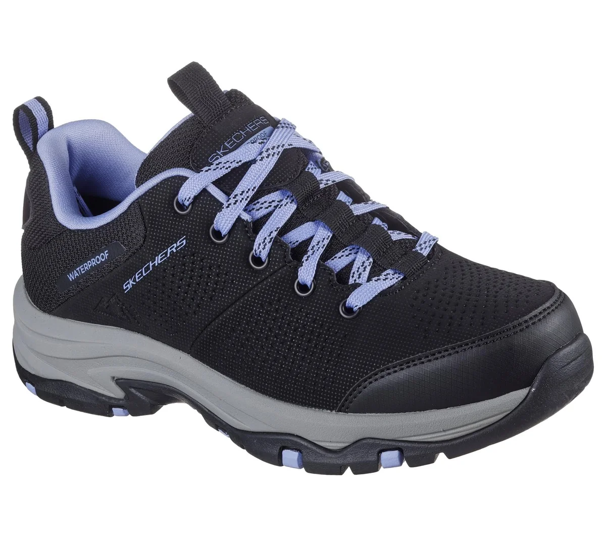 Skechers Damskie buty trekkingowe Trego Trail Destiny, czarno-fioletowe, 4 UK, Czarny purpurowy, 37 EU
