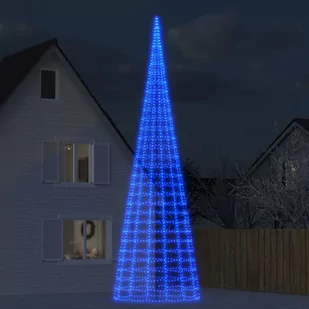 vidaXL Choinka z lampek, na maszt, 3000 niebieskich LED, 800 cm - Oświetlenie świąteczne - miniaturka - grafika 1