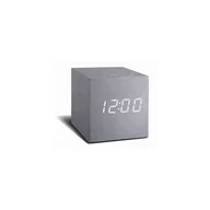 Zegary - Szary budzik z białym wyświetlaczem LED Gingko Cube Click Clock - miniaturka - grafika 1