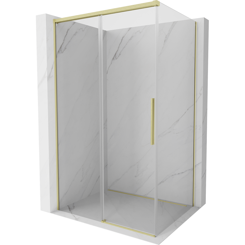 Mexen Rox kabina prysznicowa rozsuwana 150 x 85 cm, transparent, złota szczotkowana - 8C2-150-085-55-00