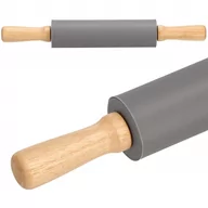 Pozostałe akcesoria kuchenne - Silikonowy wałek do ciasta 38cm obrotowy szary - miniaturka - grafika 1