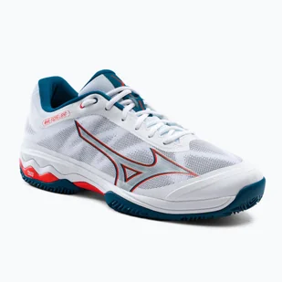 Buty do tenisa męskie Mizuno Wave Exceed Light CC white/cherry tomato/moroccan blue - Buty sportowe męskie - miniaturka - grafika 1
