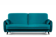 Sofy i kanapy - Nowoczesna sofa z funkcją spania welur morski GRINDE - miniaturka - grafika 1