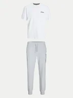 Spodnie sportowe męskie - Jack&Jones Komplet t-shirt i spodnie dresowe Beau 12277849 Biały Relaxed Fit - miniaturka - grafika 1